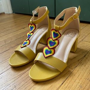 Worn once rainbow heart heels